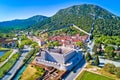 Town of Ston and historic walls aerial view Royalty Free Stock Photo