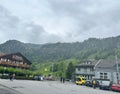 Town street view Lauterbrunnen Switzerland