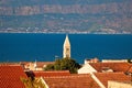 Town of Supetar and Brac island channel view Royalty Free Stock Photo