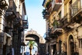 Arch in the street in Taormina Sicily Italy Royalty Free Stock Photo