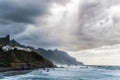 A town of Tenerife enduring a storm Royalty Free Stock Photo