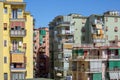 View of a neighborhood with colorful buildings of Torre del Greco in Italy