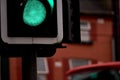 Town traffic lights - Green light on - Closeup