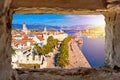 Town of Trogir waterfront and landmarks panoram