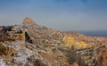 Town of Uchisar at the sunrise, Cappadocia. Royalty Free Stock Photo