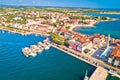 Town of Umag historic coastline architecture aerial view Royalty Free Stock Photo