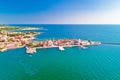 Town of Umag historic coastline architecture view from above Royalty Free Stock Photo