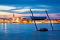 Town of Umag waterfront and coast evening view