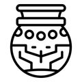 Town vase icon outline vector. India city