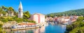 Town of Veli Losinj harbor colorful panoramic view Royalty Free Stock Photo