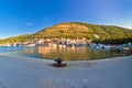 Town of Vis panoramic harbor view Royalty Free Stock Photo