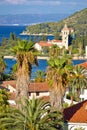 Town of Vis waterfront church view Royalty Free Stock Photo