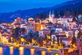 Town of Volosko evening waterfront view Royalty Free Stock Photo