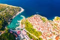 Town of Vrbnik aerial view, Island of Krk Royalty Free Stock Photo