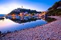 Town of Vrbnik harbor view morning glow