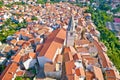 Town of Vrbnik rooftops aerial view, Island of Krk, Kvarner Royalty Free Stock Photo