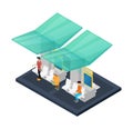 Town waiting station isometric 3D icon