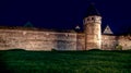 Town wall at night illuminated in weil der stadt Royalty Free Stock Photo