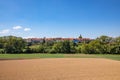 Town wall of walsdorf with facade of historic half timbered hoses