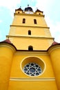 Courtyard of the medieval fortified church Cristian, Transylvania Royalty Free Stock Photo