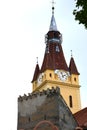 Courtyard of the medieval fortified church Cristian, Transylvania Royalty Free Stock Photo