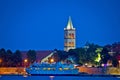 Town of Zadar waterfront evening view Royalty Free Stock Photo