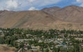 Town in Zeravshan river valley in northern Tajikist Royalty Free Stock Photo