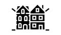 townhome house glyph icon animation