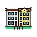 townhome house color icon vector illustration