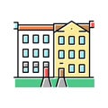 townhome house color icon vector illustration