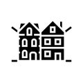 townhome house glyph icon vector illustration