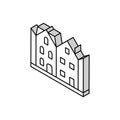 townhome house isometric icon vector illustration