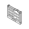 townhome house isometric icon vector illustration