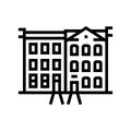 townhome house line icon vector illustration