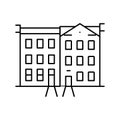 townhome house line icon vector illustration