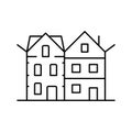 townhome house line icon vector illustration