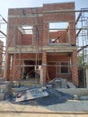 A townhome are under construction in Thailand, modern house design. Royalty Free Stock Photo