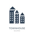 townhouse icon in trendy design style. townhouse icon isolated on white background. townhouse vector icon simple and modern flat