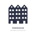 townhouse icon on white background. Simple element illustration from Buildings concept