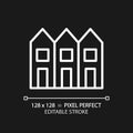 Townhouse pixel perfect white linear icon for dark theme