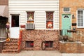 Townhouses decorated for fall festival