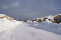 Townhouses after heavy snowstorm