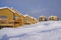 Townhouses after heavy snowstorm,