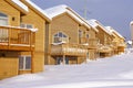 Townhouses after heavy snowstorm Royalty Free Stock Photo