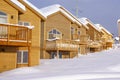 Townhouses after heavy snowstorm