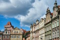 Townhouses in the Old Market Square and the tower of the Royal Castle Royalty Free Stock Photo