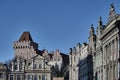 Townhouses in the Old Market Square and the tower of the Royal Castle Royalty Free Stock Photo