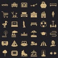 Townish icons set, simple style Royalty Free Stock Photo