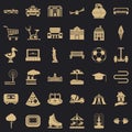 Townish icons set, simple style