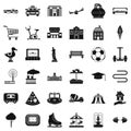 Townish icons set, simple style